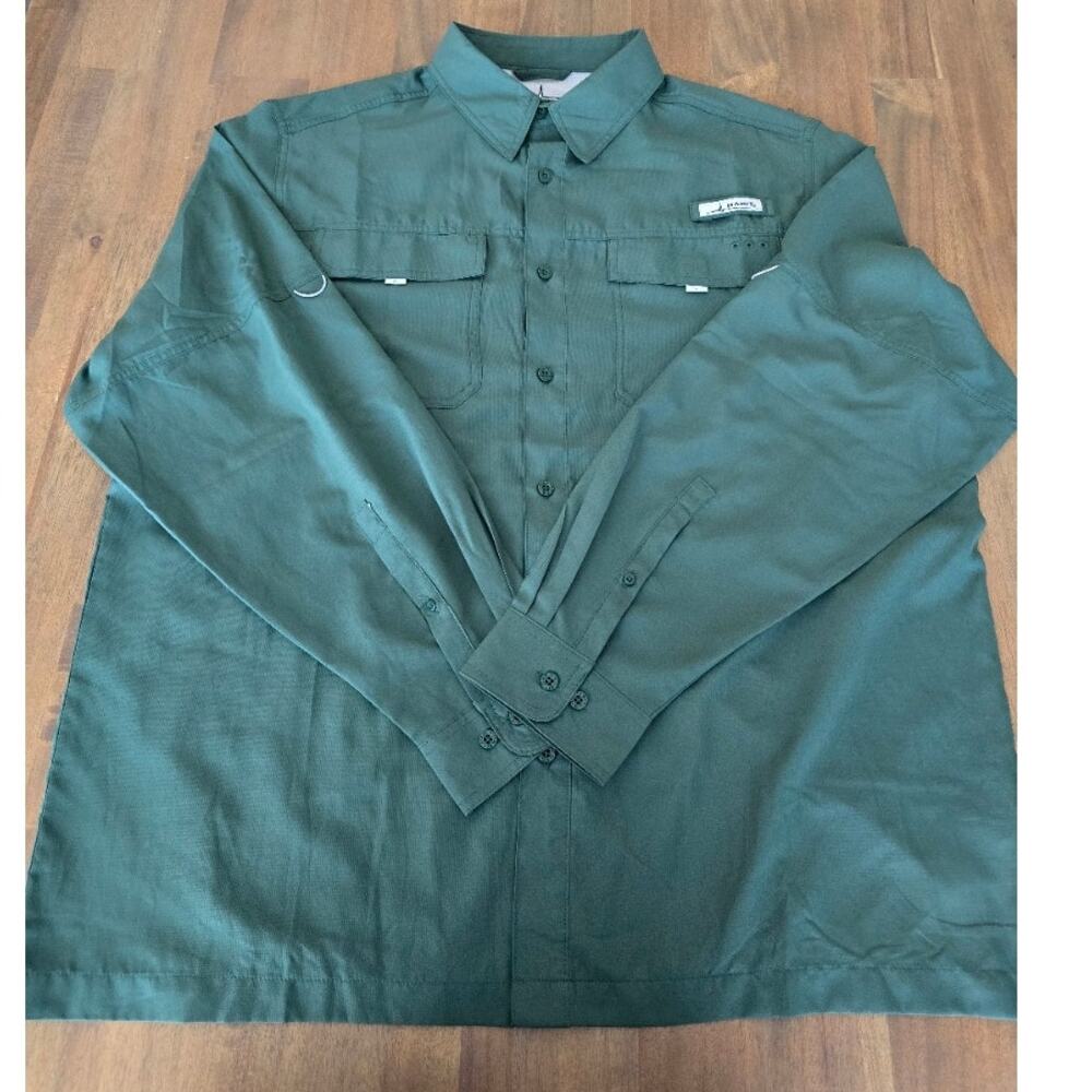 Habit Outdoors Men's Size XL Green Long Sleeve Fishing Hiking Performance Shirt